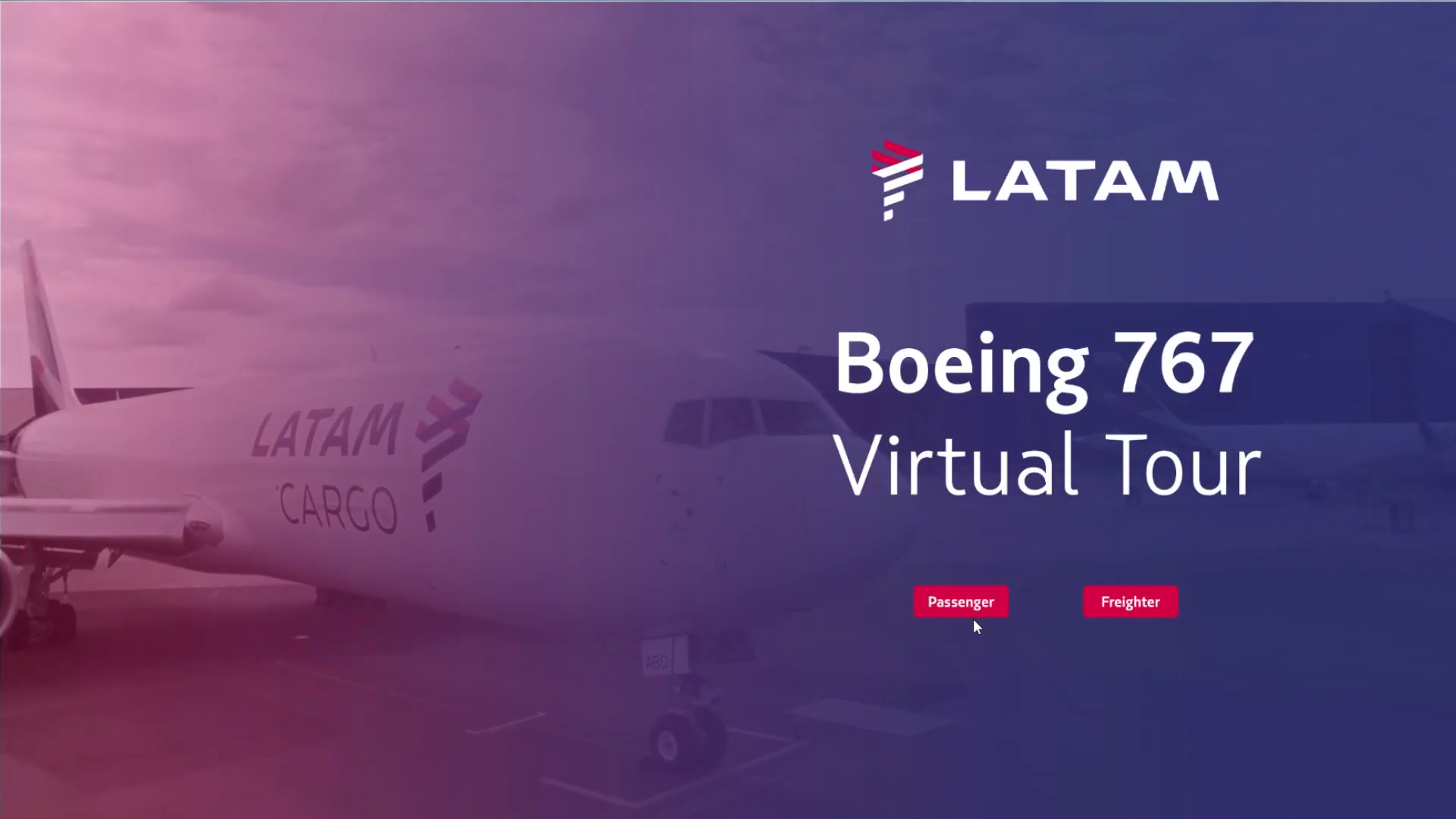 Avión virtual 360 para LATAM